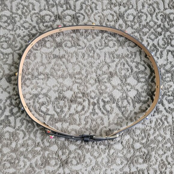 NWT-Kate Spade New York In The Loop Black Leather Belt-colored Embellishments main image 14